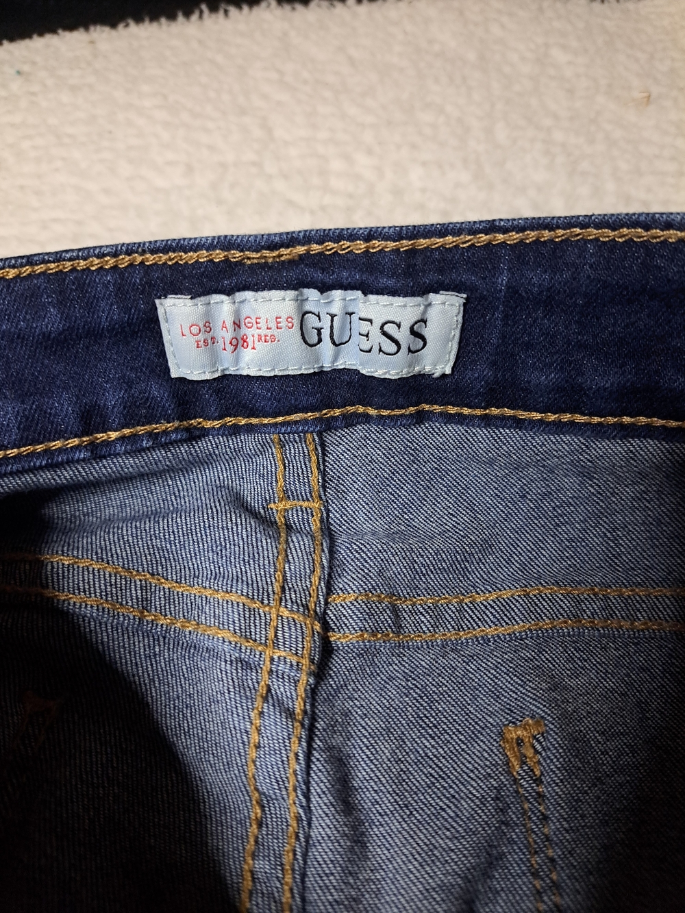 GUESS Women's Blue Skinny Jeans with Distress